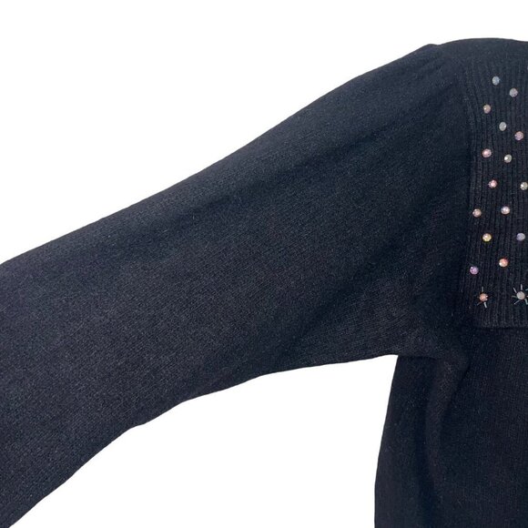 Richard and Co. Vintage Women Sweater Size Large Embellished Angora Shawl Collar - Picture 7 of 11